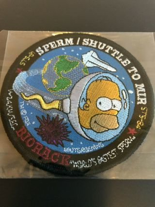 Sts - 81/sts - 84 Sperm / Shuttle To Mir Homer Simpson Biorack Patch Nasa Rare