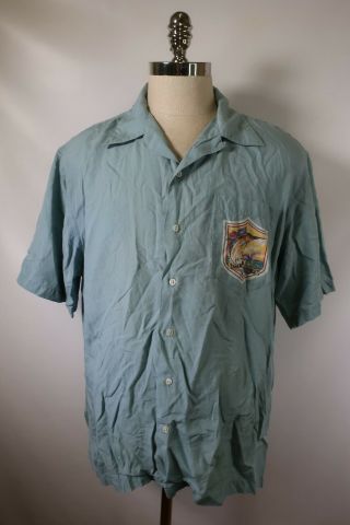 B6541 VTG POLO RALPH LAUREN Hawaiian Beach Short Sleeve Shirt Size L 2