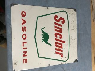 Sinclair Gas Pump Plate Vintage Porcelain Sign 14”