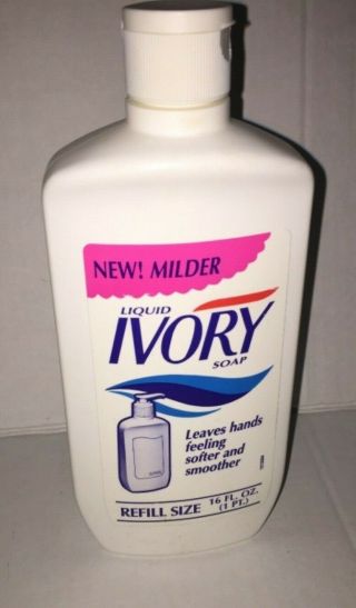 Vintage 1993 Ivory Liquid Hand Soap 16 Fl Oz Refill One Bottle