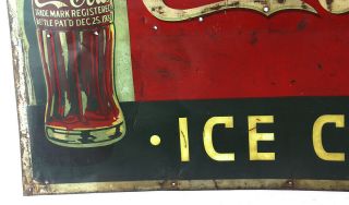 Vintage Coca Cola Ice Cold Bottle Sign 1937 4