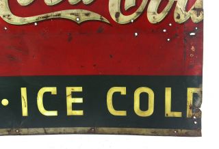 Vintage Coca Cola Ice Cold Bottle Sign 1937 5