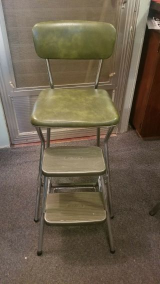 Vintage Green COSCO Step Stool Chair w/ Pull Out Steps 7