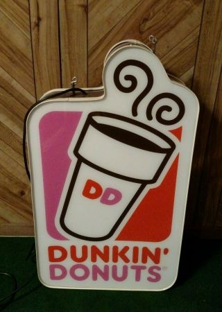 Rare Dunkin Donuts Lighted Sign 36 " Tall 21 " Wide Coffee