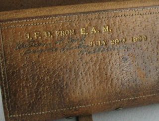 Antique Hardy Leather Fly Fishing Wallet 20 Vellum,  Felt,  & Tape Leaves c1909 5