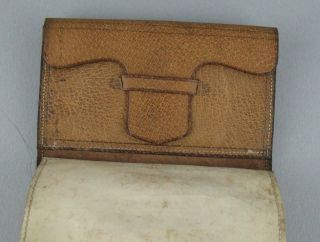 Antique Hardy Leather Fly Fishing Wallet 20 Vellum,  Felt,  & Tape Leaves c1909 7