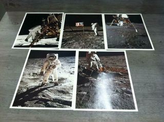 Vintage Kodak Official Nasa Photo Prints Apollo 11 Set Of 5 Orig Envelope