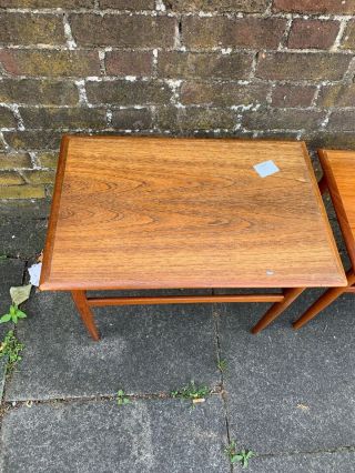 DYRLUND DENMARK - VINTAGE C20th DESIGNER WOOD NEST OF OCCASIONAL TABLES 7