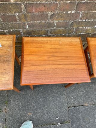 DYRLUND DENMARK - VINTAGE C20th DESIGNER WOOD NEST OF OCCASIONAL TABLES 8