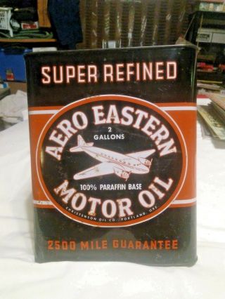 Vintage Aero Eastern Oil Motor Oil Company 2 Gallon Can