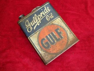 Vintage Gulf Oil Can - Gulfpride Oil 1 Gallon