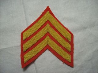 Ww Ii U.  S.  Marine Corps Chevron 4th Grade Rank Insignia Sergeant