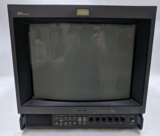 Sony PVM - 14M4U Trinitron Color CRT Monitor Retro Gaming Vintage Green Tint AS - IS 3