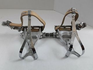Campagnolo " C - Record " Pedals Vintage With Toe Straps