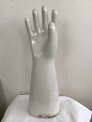 Vintage 1941 19 1/2” Tall Porcelain Wh Glove Mold Size 10 1/2 Right Hand