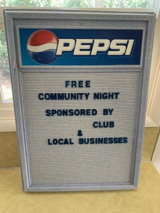 Vintage Pepsi Menu Board Retro With Full Letter Set Ships Fast