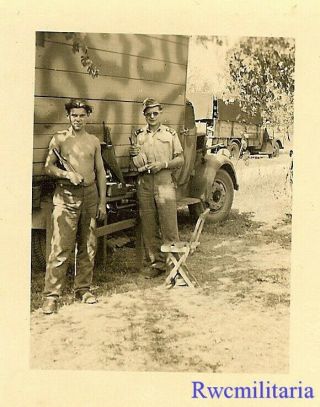 Rare: German Elite Waffen Soldiers In Tropical Kit By Camo Lkw Truck