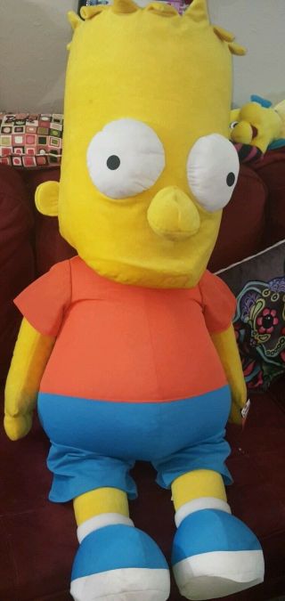 Bart Simpson Rare W Tags 4 Foot Tall Life Size Plush Stuffed Animal Toys