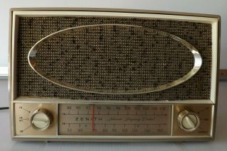 Vintage Zenith Am Fm Afc 7 Tube Radio Model C725l Sound