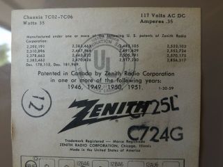 Vintage Zenith AM FM AFC 7 Tube Radio Model C725L sound 3
