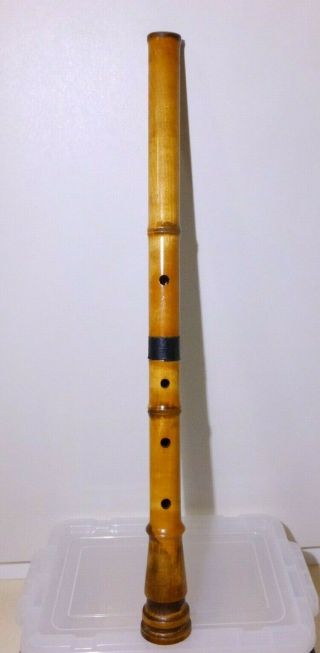 Japanese Vintage Wooden Shakuhachi Traditional Zen Flute 64cm (25.  2 ")