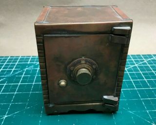 Antique Copper / Brass Piggy Bank - Vintage Safe - Locksmith
