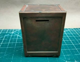 Antique copper / Brass piggy Bank - Vintage Safe - Locksmith 3
