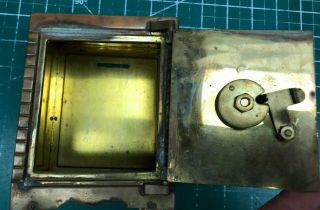 Antique copper / Brass piggy Bank - Vintage Safe - Locksmith 6