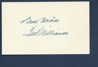 Rare Playing Days Ted Williams Signed 3x5 Hof D 2002 Jsa