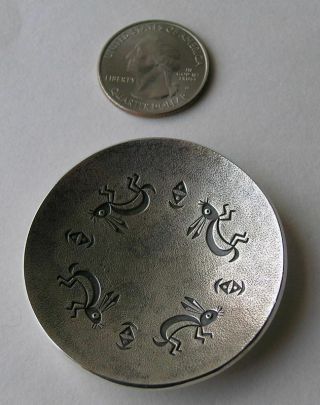 Rare Norbert Peshlakai Navajo Miniature Sterling Silver Plate W Oxidized Rabbits