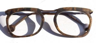 Vtg 1990s L.  A.  Eyeworks Retro Abstract Eyeglasses - Brown Gold Bop 762m