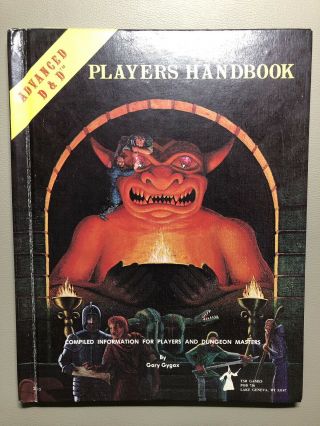 Vintage 1980 Advanced Dungeons & Dragons Players Handbook 1st Edition 6th Print