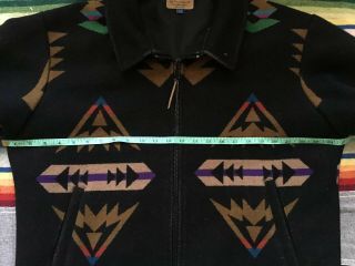 VTG Western Wear Pendleton Wool Native Print Jacket L Black USA 8