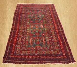 Authentic Hand Knotted Vintage Afghan Adras Khan Balouch Wool Area Rug 5 X 3 Ft