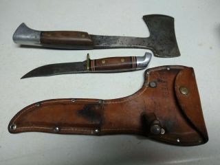 Vintage Western W66 Knife And W10 Hatchet Set
