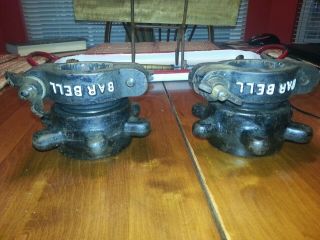 Two Rare Vintage YORK Barbell Olympic Collars - 2