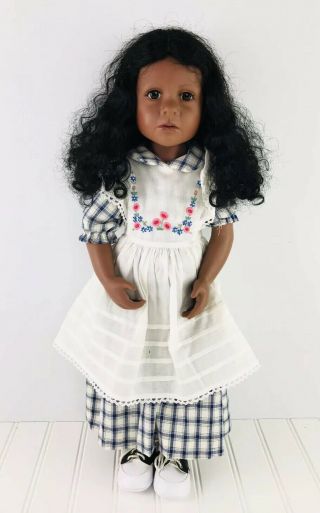 Vintage Julie Good Kruger Alease African American Vinyl Doll 21 " Limited Edition