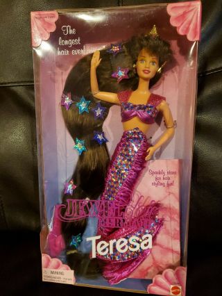 Vintage 1995 Mattel Barbie - - Jewel Hair Mermaid Teresa 14588 Nbrfb