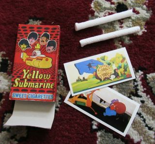 Beatles Very Rare Yellow Submarine Candy Cigarettes W Cards In The Box