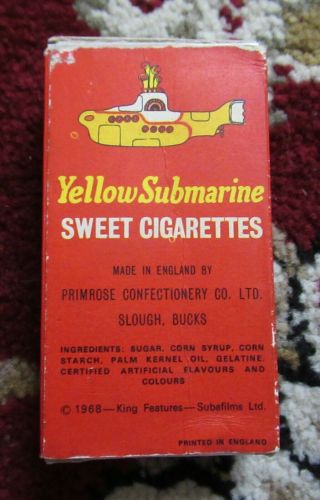 Beatles VERY RARE YELLOW SUBMARINE CANDY CIGARETTES W CARDS IN THE BOX 4