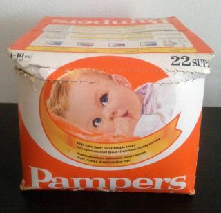 Vintage Pampers 22 Plastic Diapers 4 - 10 Kg (9 - 22 Lbs)