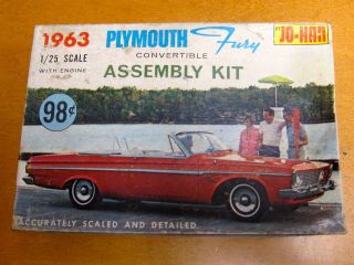Johan 1963 Plymouth Fury Conv.  Unbuilt Model Car Kit S - 263 Vintage