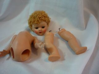 Vintage Vogue Strung Ginny Doll With Poodle Hair Cutie/ Great For Parts/or Tlc