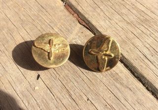 Vintage Wwii Brass Lapel Cap Badges Army Air Force