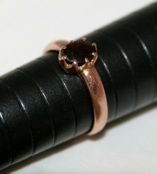Antique 9ct Rose Gold,  Red Stone Ring - Chester,  1921 - Uk Postage