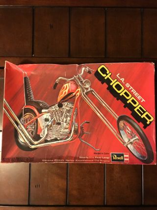 Revell L.  A.  Street Chopper Model Kit.  Vintage 1971 Complete Harley.  Look