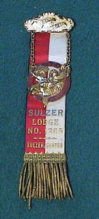 Vintage Sulzer,  Alaska Moose Lodge No.  1205 2 - Sided Ribbon