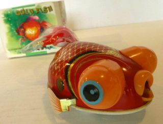 Vintage Wind Up Gold Fish Toy