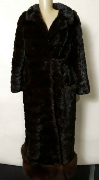 Vintage Mahogany Mink Fur Coat Womens Size M