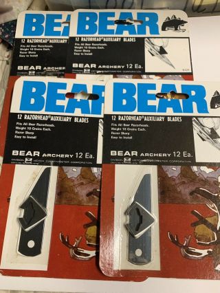 Vintage Fred Bear Archery Broadhead Razorhead Bleeder Blades.